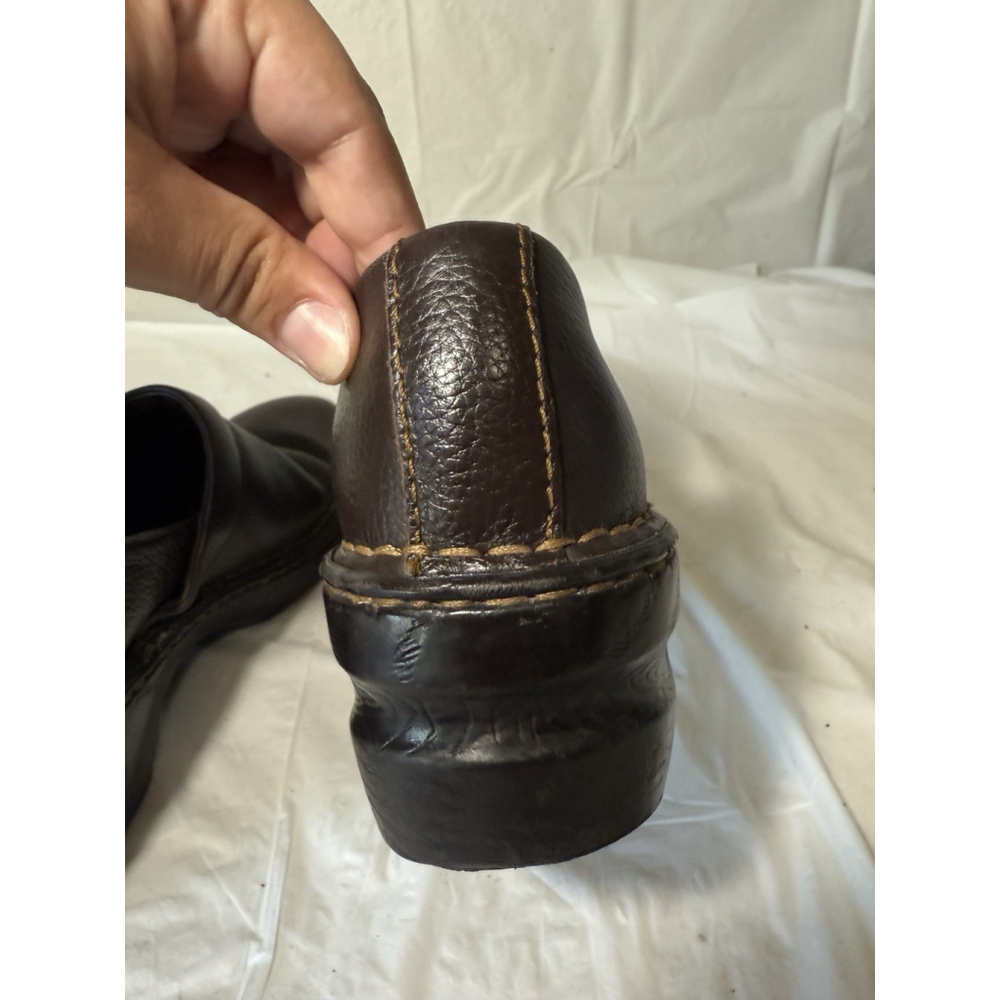 Sonoma Life Style Women's Brown Leather Slip On Clogs Shoes Size 7.5 - Picture 11 of 13